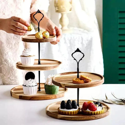 Multi-Layer Wooden Tray for Sweets, Table Decor, and Monzzi Display