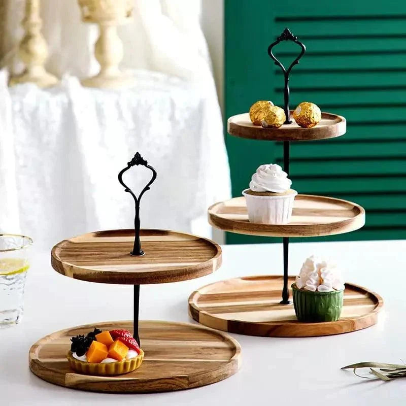 Multi-Layer Wooden Tray for Sweets, Table Decor, and Monzzi Display