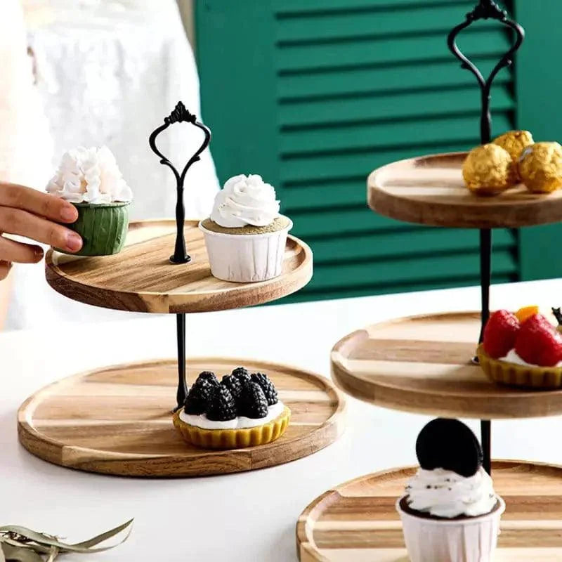 Multi-Layer Wooden Tray for Sweets, Table Decor, and Monzzi Display
