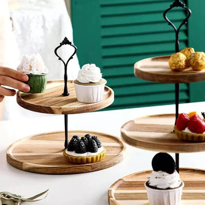 Multi-Layer Wooden Tray for Sweets, Table Decor, and Monzzi Display
