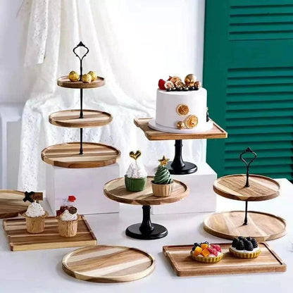 Multi-Layer Wooden Tray for Sweets, Table Decor, and Monzzi Display