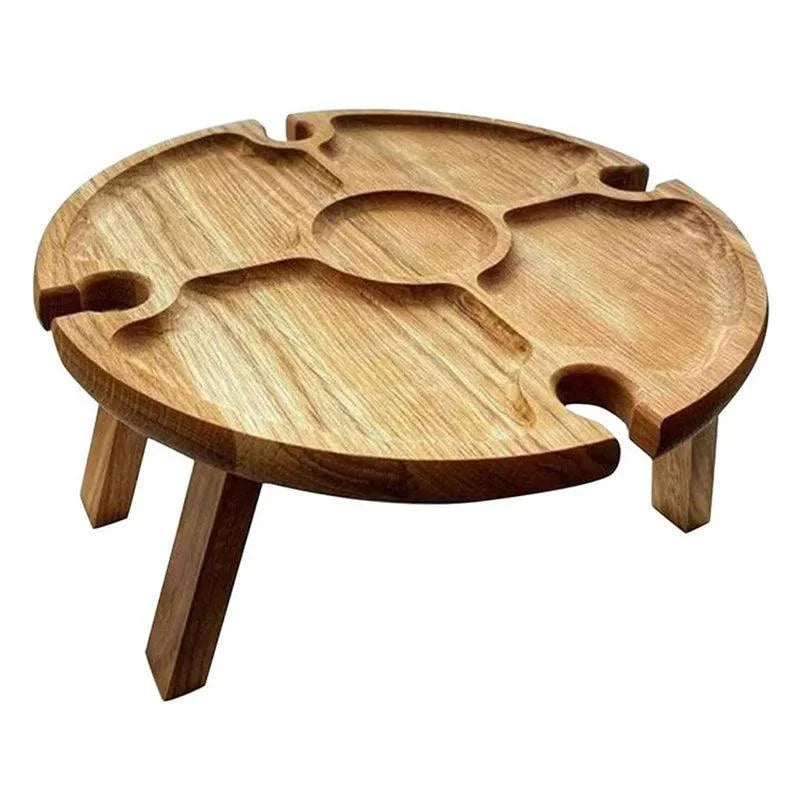 Monzzi Foldable Wooden Serving Tray for Snacks, Cheeses, and Beverages