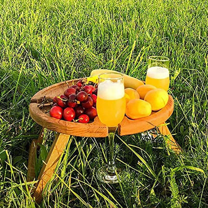 Monzzi Foldable Wooden Serving Tray for Snacks, Cheeses, and Beverages