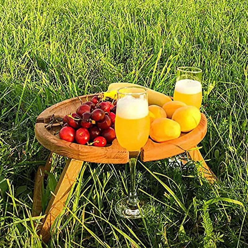 Monzzi Foldable Wooden Serving Tray for Snacks, Cheese, and Drinks