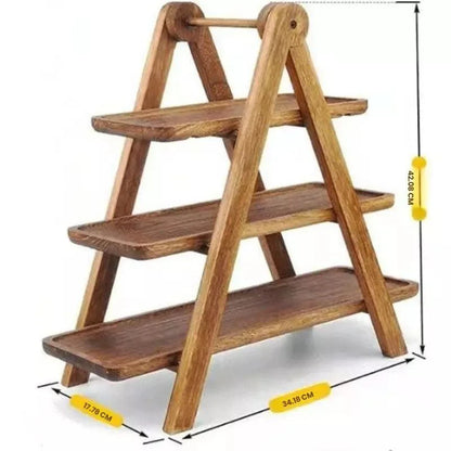 Monzzi Rustic Wooden Serving Tray for Food and Fruit