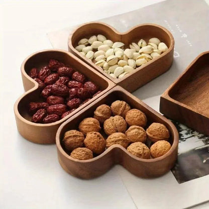 Walnut Wood Heart-Shaped Dessert Platter