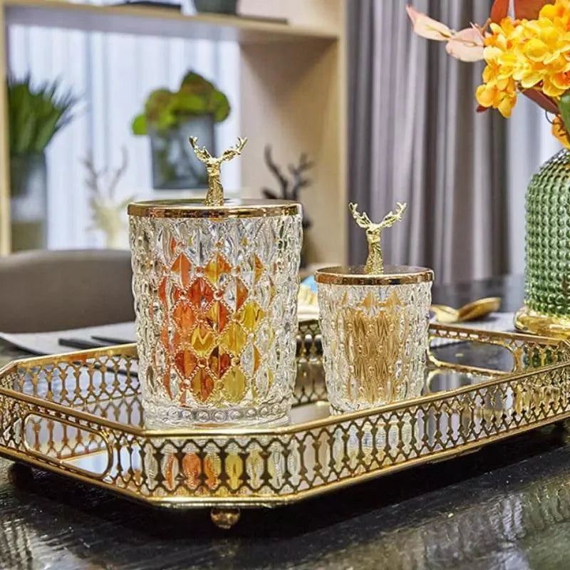 Monzzi Rectangular Mirror Decorative Tray for Bathroom and Living Room