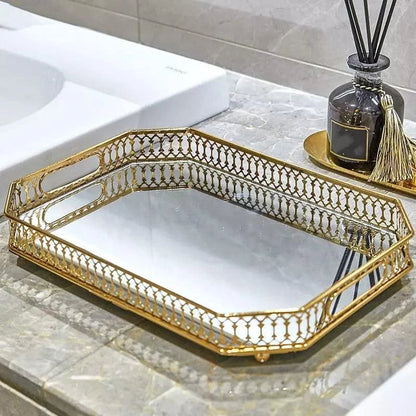 Monzzi Rectangular Mirror Decorative Tray for Bathroom and Living Room
