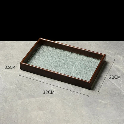 Floral Base Glass Organizer Tray for Cups and Snacks by Monzzi