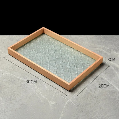 Floral Base Glass Organizer Tray for Cups and Snacks by Monzzi