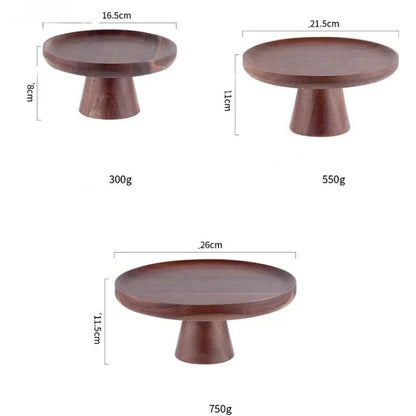 Monzzi Vintage-Inspired Round Walnut Wood Tray