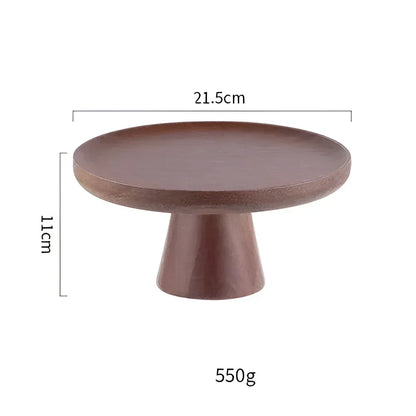 Monzzi Vintage-Inspired Round Walnut Wood Tray