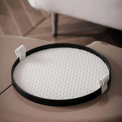 Chic Round Tray with Handle for Living Room and Bathroom Decor