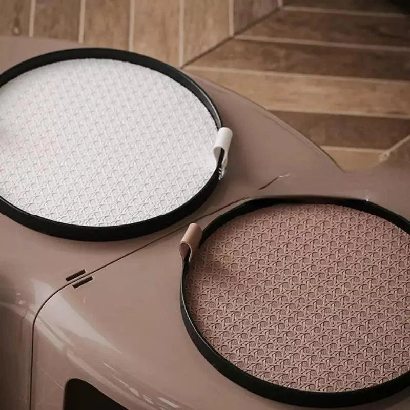 Stylish Round Tray with Handle for Living Room and Bathroom Decor