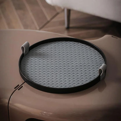 Stylish Round Tray with Handle for Living Room and Bathroom Decor