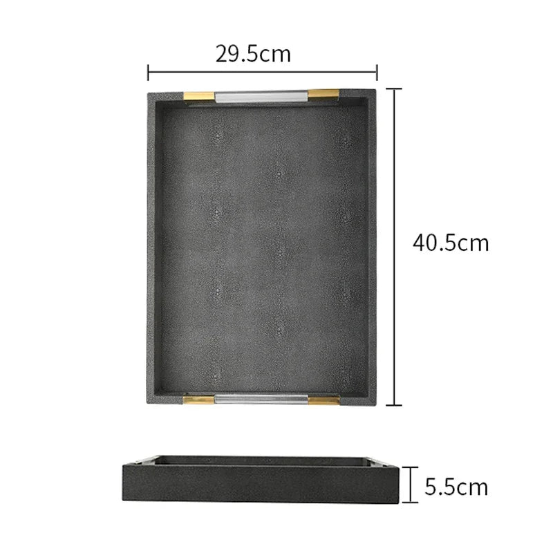 Rectangular Leather Tray for Stylish Organization and Elegant Decor