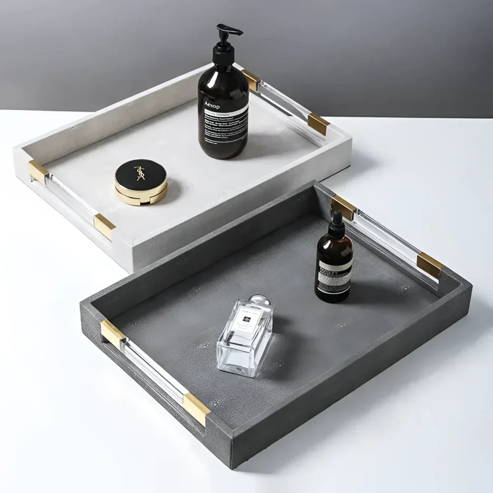 Rectangular Leather Tray for Stylish Organization and Elegant Decor