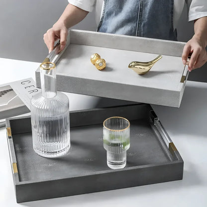 Rectangular Leather Tray for Stylish Organization and Elegant Decor