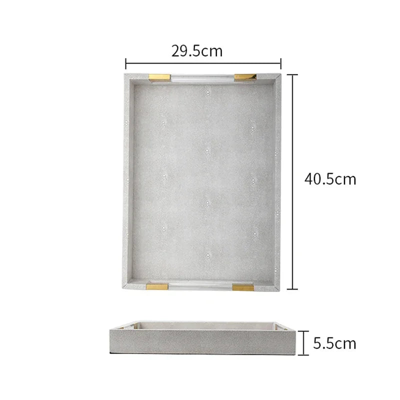 Rectangular Leather Tray for Stylish Organization and Elegant Decor