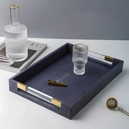 Rectangular Leather Tray for Stylish Organization and Elegant Decor