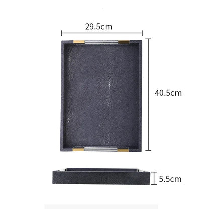 Rectangular Leather Tray for Stylish Organization and Elegant Decor