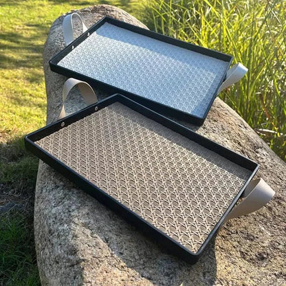 Stylish Rectangular Tray with Handle for Bathroom and Living Room Decor