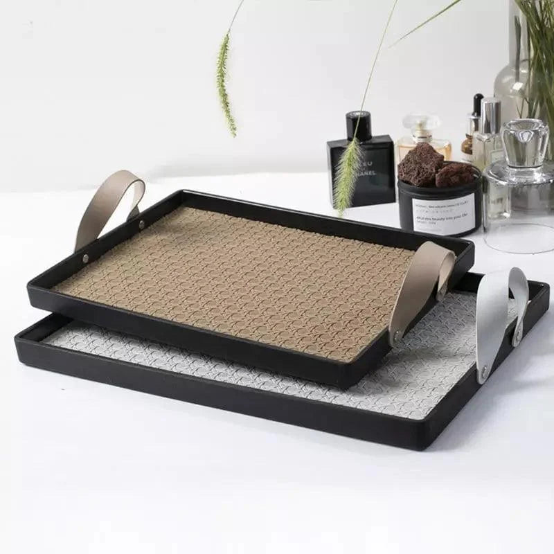 Stylish Rectangular Tray with Handle for Bathroom and Living Room Decor
