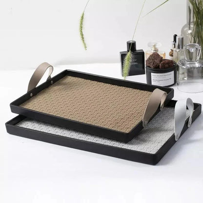 Stylish Rectangular Tray with Handle for Bathroom and Living Room Decor