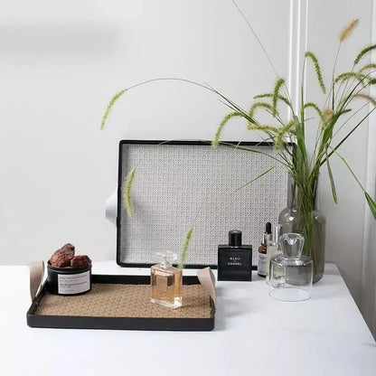 Stylish Rectangular Tray with Handle for Bathroom and Living Room Decor