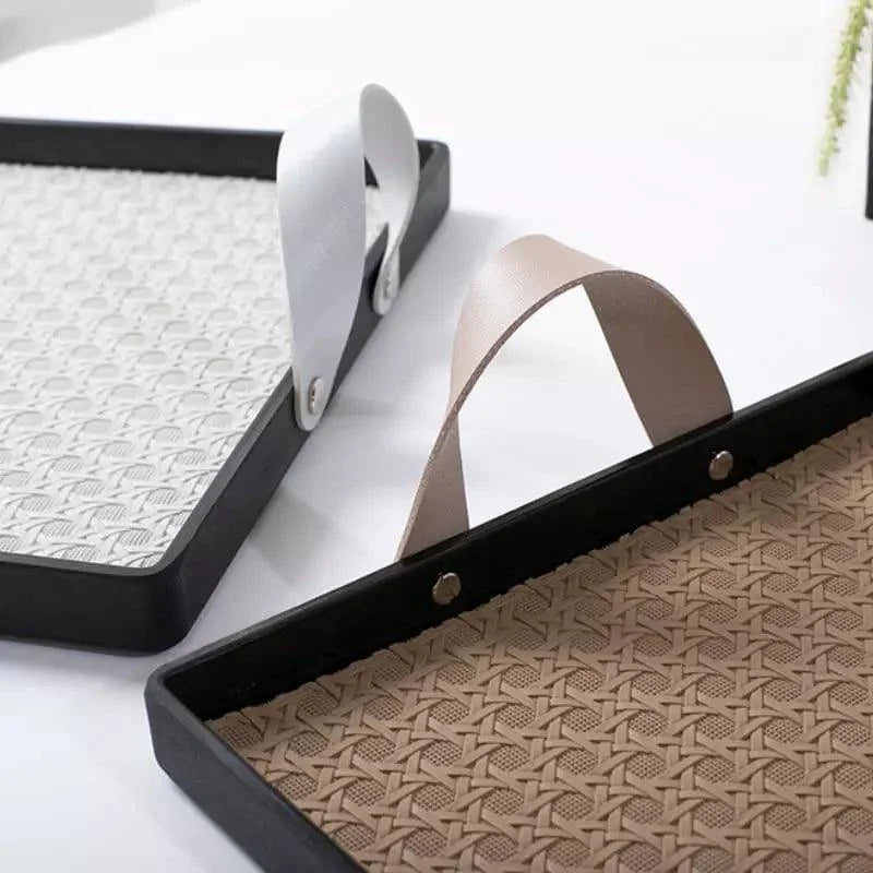 Stylish Rectangular Tray with Handle for Bathroom and Living Room Decor