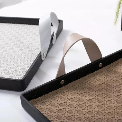 Stylish Rectangular Tray with Handle for Bathroom and Living Room Decor