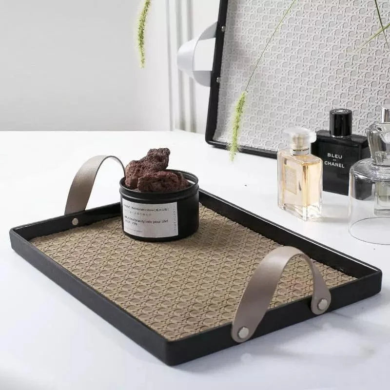 Stylish Rectangular Tray with Handle for Bathroom and Living Room Decor