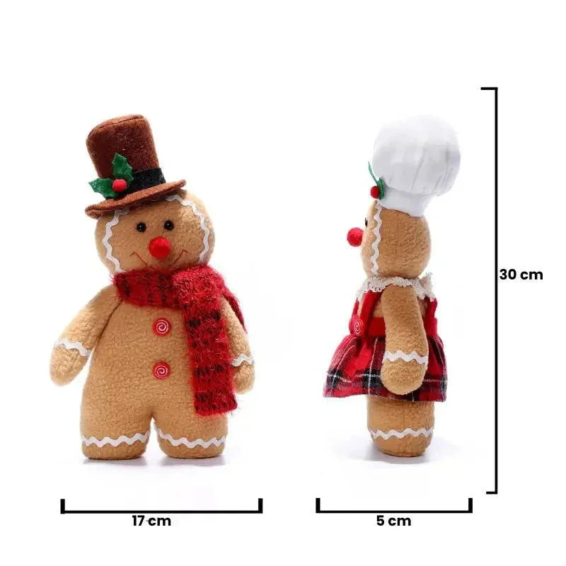 Festive Plush Gingerbread Cookie Doll for Children's Holiday Decor
