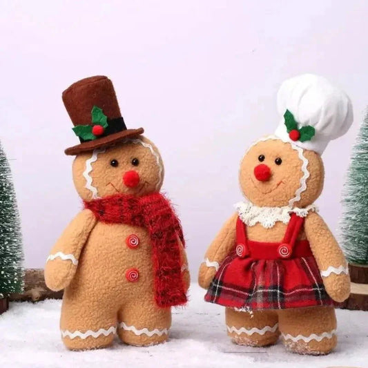 Festive Plush Gingerbread Cookie Doll for Children's Holiday Decor