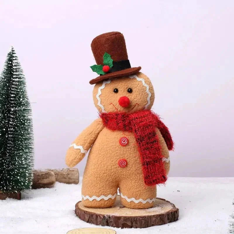 Festive Plush Gingerbread Cookie Doll for Children's Holiday Decor