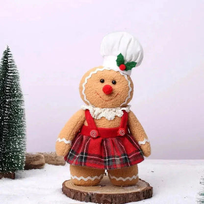 Festive Gingerbread Plush Toy for Kids' Holiday Decor