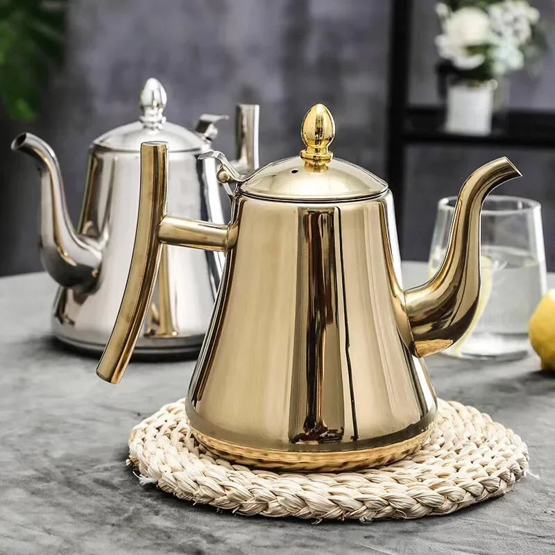 High-Quality Stainless Steel Teapot with Detachable Infuser for Tea and Coffee