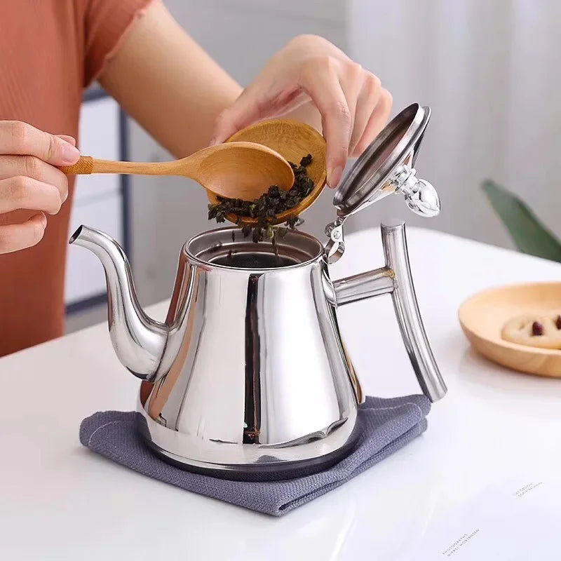 High-Quality Stainless Steel Teapot with Removable Infuser for Tea and Coffee