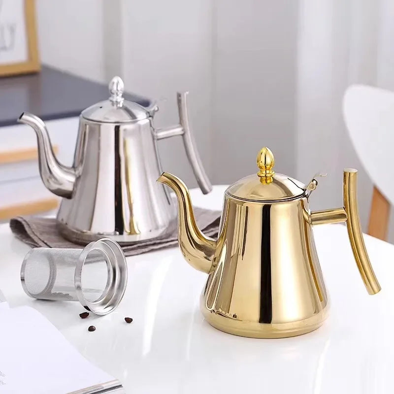 High-Quality Stainless Steel Teapot with Removable Infuser for Tea and Coffee