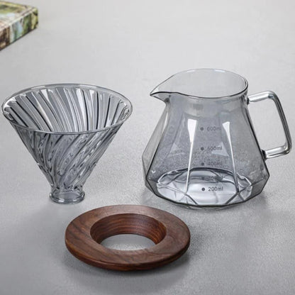 Borosilicate Glass Coffee Pot with Hario V60 Dripper for Perfect Brewing