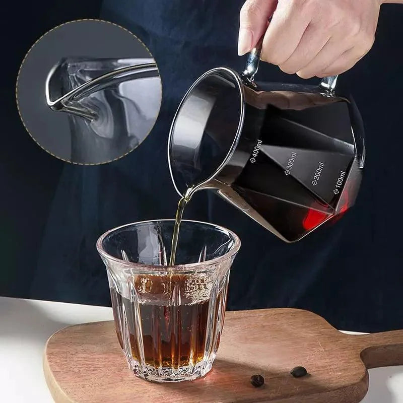 Borosilicate Glass Coffee Pot with Hario V60 Dripper for Perfect Brewing
