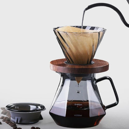 Borosilicate Glass Coffee Pot with Hario V60 Dripper for Perfect Brewing