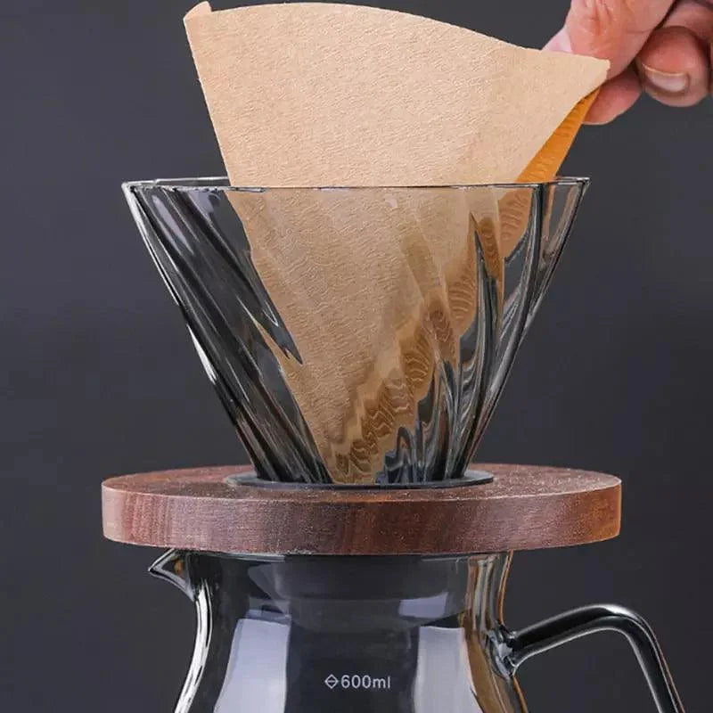 Borosilicate Glass Coffee Pot with Hario V60 Dripper for Perfect Brewing