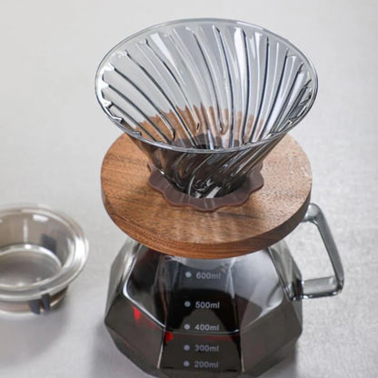 Borosilicate Glass Coffee Pot with Hario V60 Dripper for Perfect Brewing