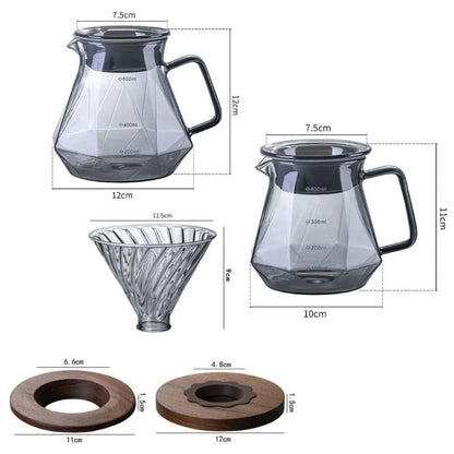Borosilicate Glass Coffee Pot with Hario V60 Dripper for Perfect Brewing