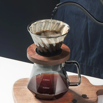 Borosilicate Glass Coffee Pot with Hario V60 Dripper for Perfect Brewing