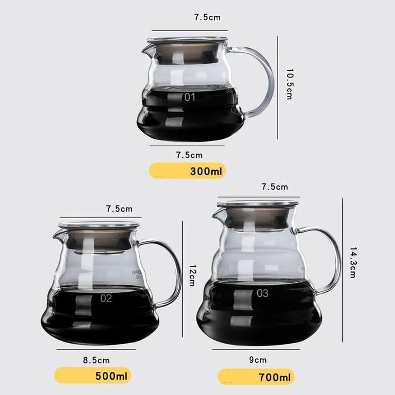 Borosilicate Glass Coffee Carafe with Hario V60 Dripper by Monzzi