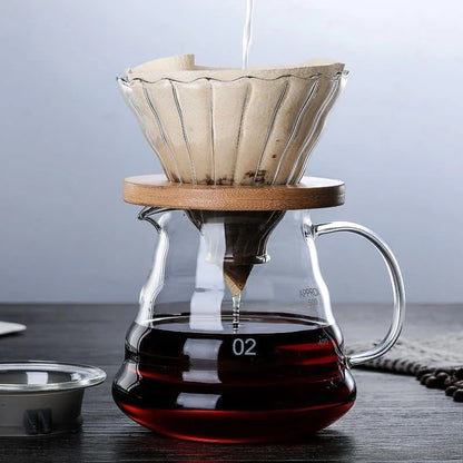 Borosilicate Glass Coffee Carafe with Hario V60 Dripper