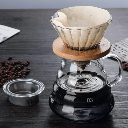Borosilicate Glass Coffee Carafe with Hario V60 Dripper