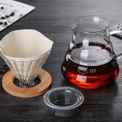 Borosilicate Glass Coffee Carafe with Hario V60 Dripper